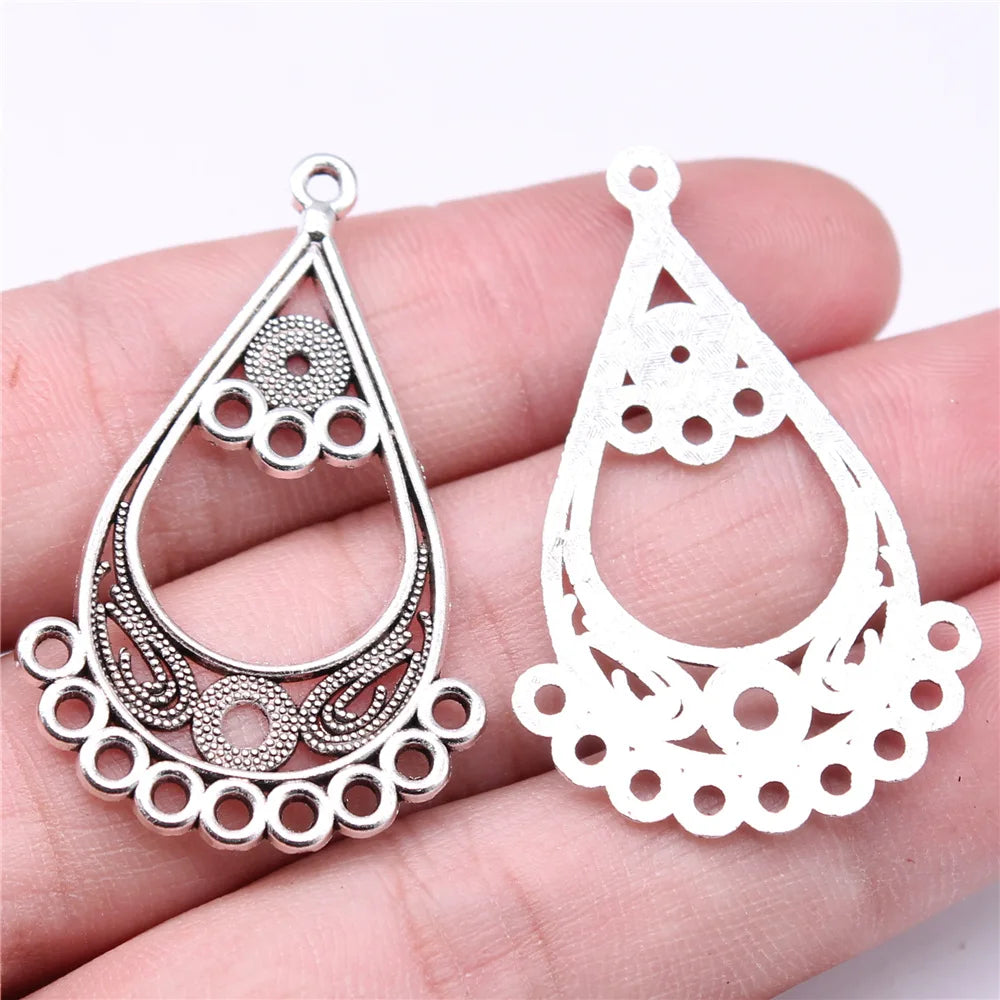 43x27mm 2.2g Multicolor Zinc Alloy Earring Connector Charm for DIY Earrings Jewelry Making