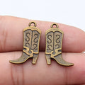 25x16mm 2.2g Multi Color Zinc Alloy Double Sided Cowboy Boot Charm Pendant for DIY Western Jewelry Making