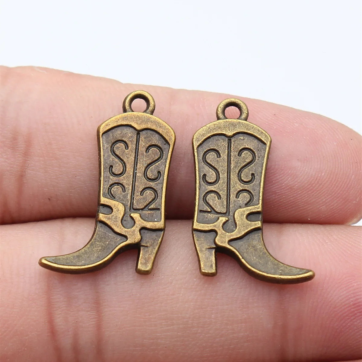25x16mm 2.2g Multi Color Zinc Alloy Double Sided Cowboy Boot Charm Pendant for DIY Western Jewelry Making