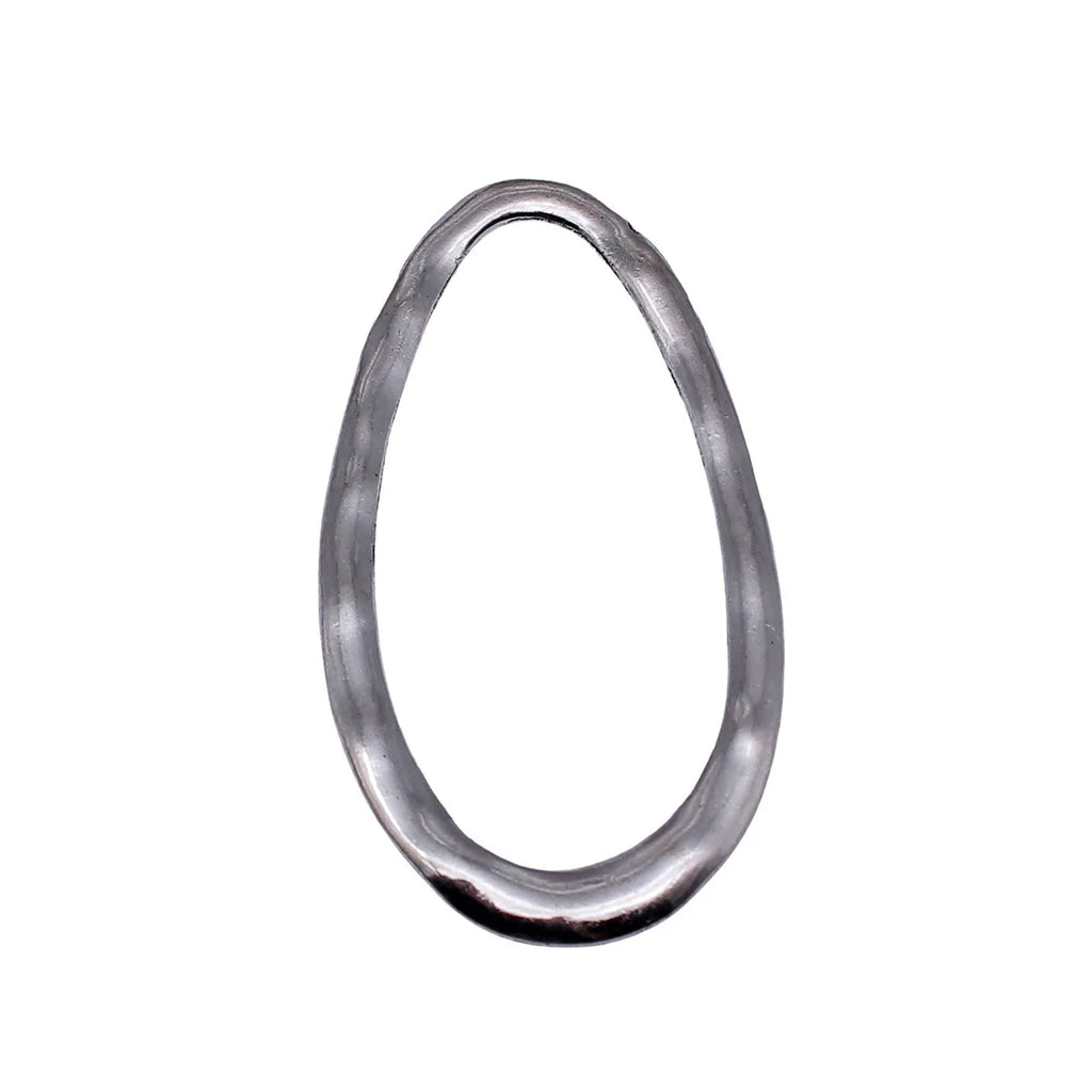 68x37mm 8.4g Antique Silver Zinc Alloy Hollow Hammered Geometric Charm Pendant for DIY Jewelry Making