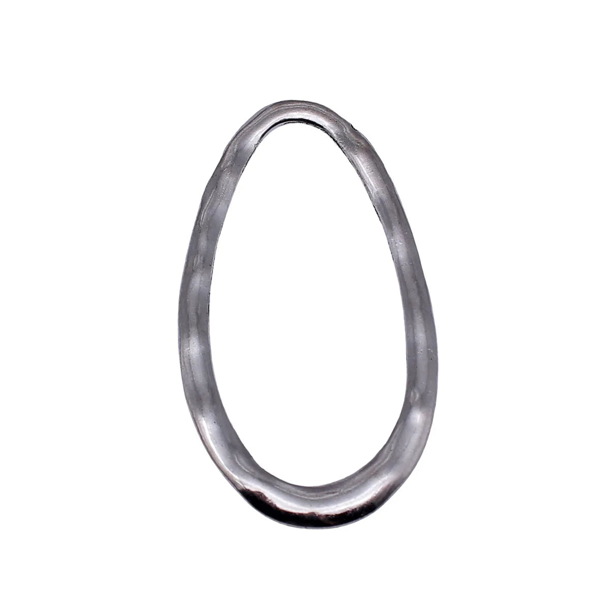68x37mm 8.4g Antique Silver Zinc Alloy Hollow Hammered Geometric Charm Pendant for DIY Jewelry Making