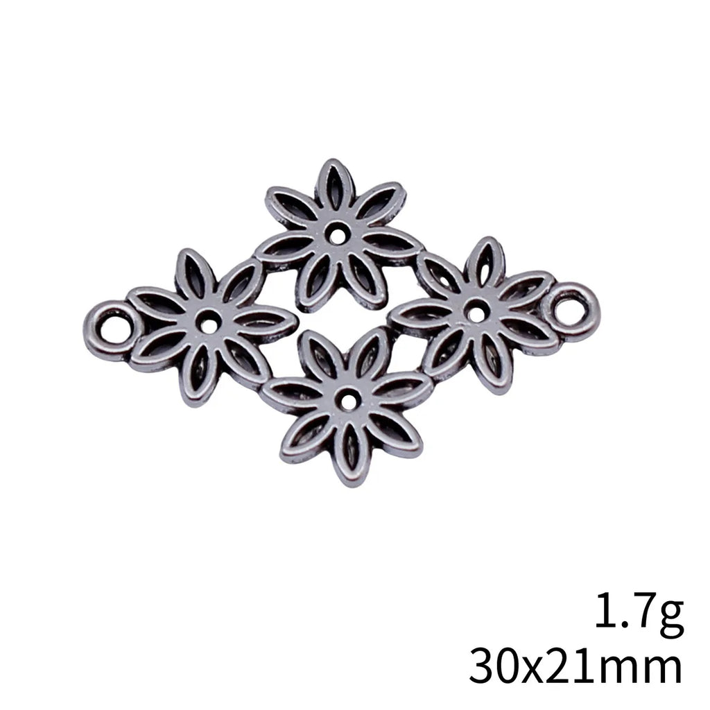 30x21mm 1.7g Multicolor Zinc Alloy Flower Diamond Connector Charm for DIY Earrings Bracelet Making