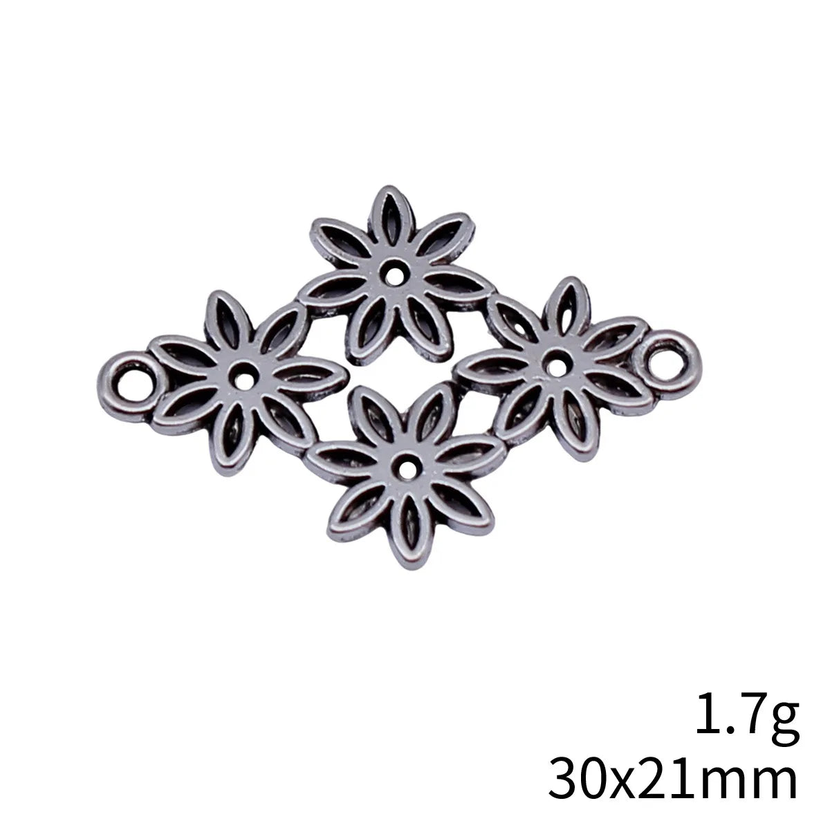 30x21mm 1.7g Multicolor Zinc Alloy Flower Diamond Connector Charm for DIY Earrings Bracelet Making