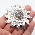 66x65mm 19.8g Multicolor Zinc Alloy Swirl Pattern Sun Charm Pendant for DIY Necklace Jewelry Making