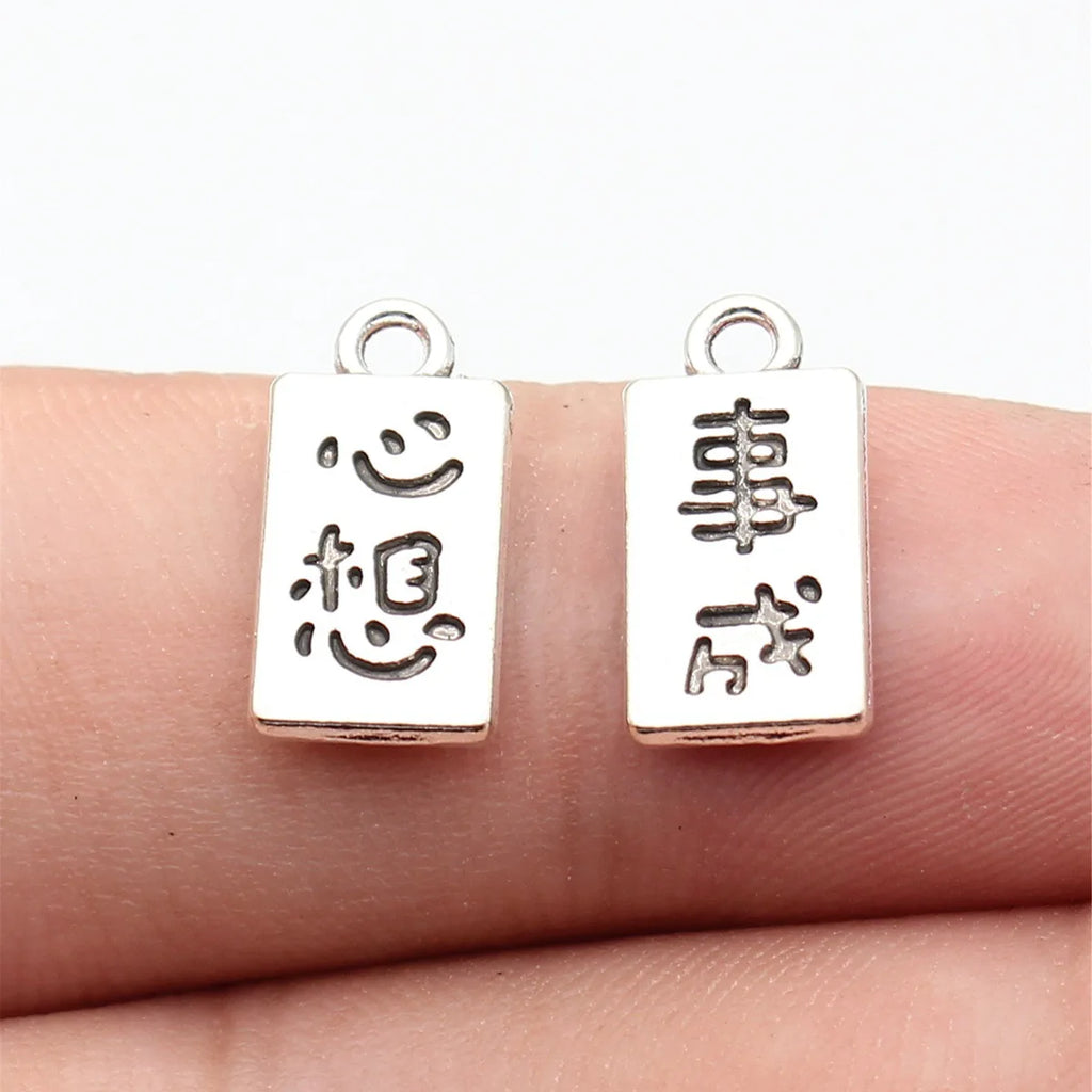 16x7.9mm 1.1g Antique Silver Zinc Alloy Wish Fulfillment Tag Charm Pendant for DIY Jewelry Making