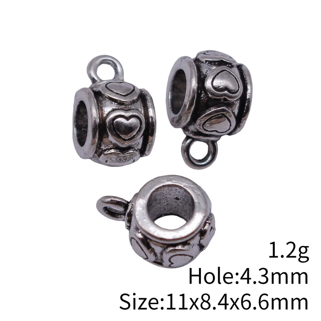 11x8.4x6.6mm 1.2g Antique Silver Zinc Alloy Heart Three Way Connector Bead Jewelry Findings for DIY Bracelet Making