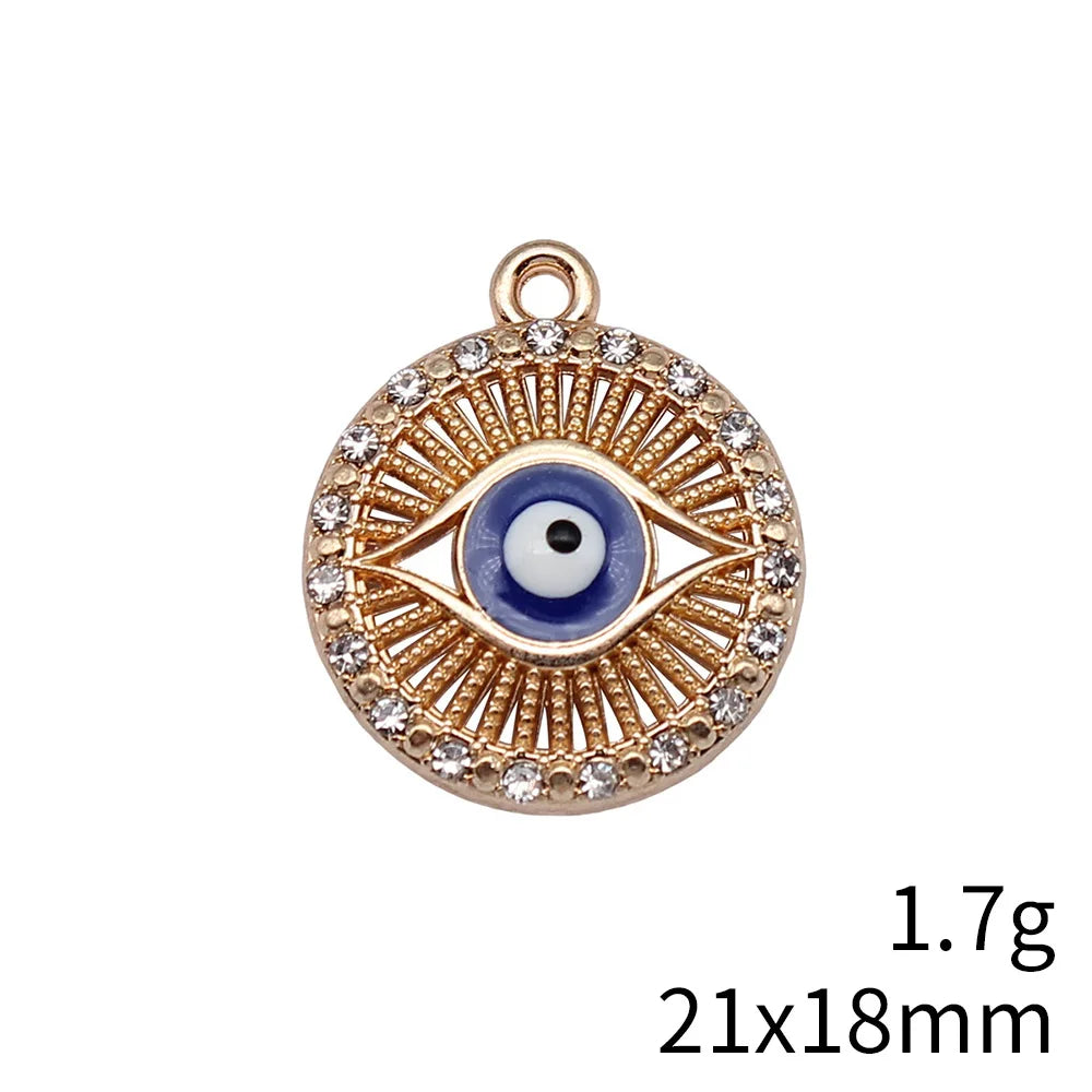 21x18mm 1.7g KC gold tone zinc alloy Evil Eye charm pendant for necklace bracelet jewelry making
