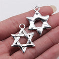 25x34mm 3.9g Antique Silver Zinc Alloy Hexagram Star Charm Pendant for DIY Necklace Bracelet Making