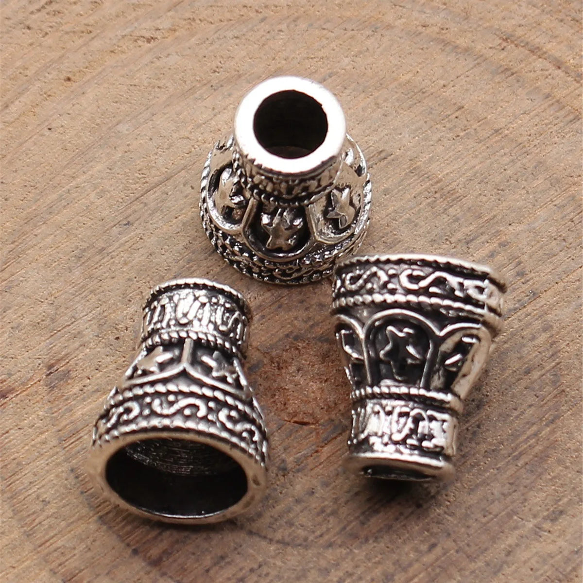 12x10x6.6mm 1.5g Antique Silver Zinc Alloy Star Tassel Cap Jewelry Findings for DIY Tassel Earring Making