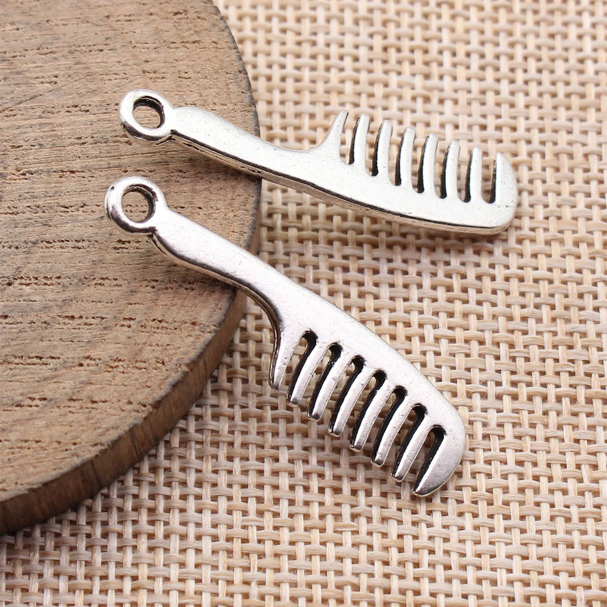 39x9.9mm 2.1g Antique Silver Zinc Alloy Comb Charm Pendant for DIY Necklace Bracelet Jewelry Making
