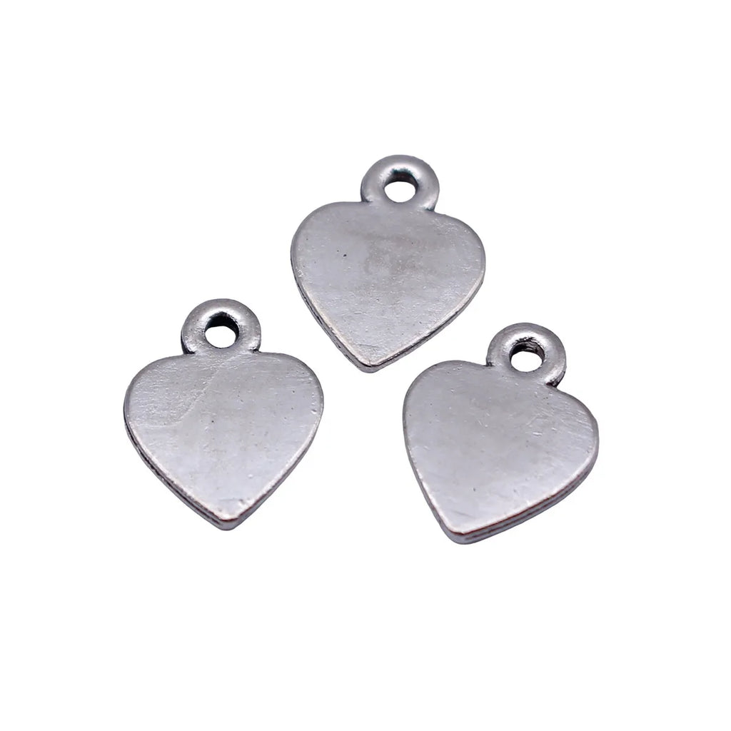 10x8.2mm 0.32g Antique Silver Zinc Alloy Heart Charm Pendant for Necklace Bracelet Earring DIY Making