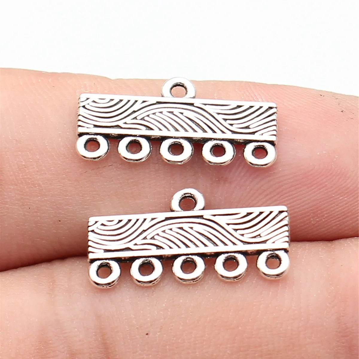 20x10mm 1.1g Antique Silver Zinc Alloy Earring Connector Charm Jewelry Findings for DIY Earrings