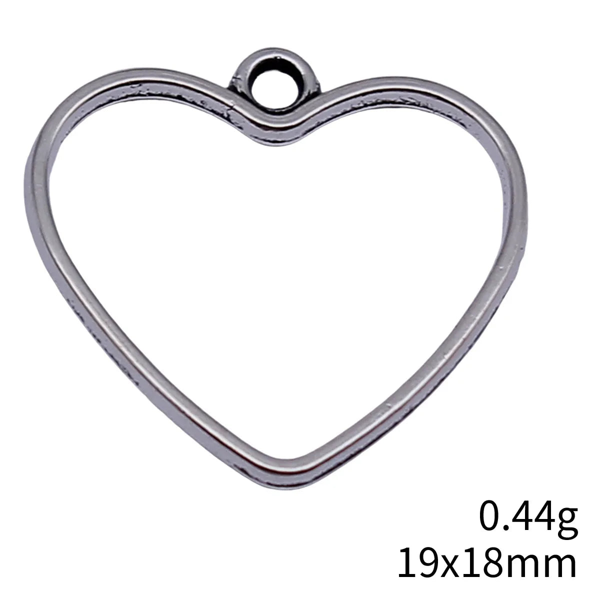 19x18mm 0.44g Antique Silver Zinc Alloy Hollow Heart Charm Pendant for DIY Necklace Bracelet Making