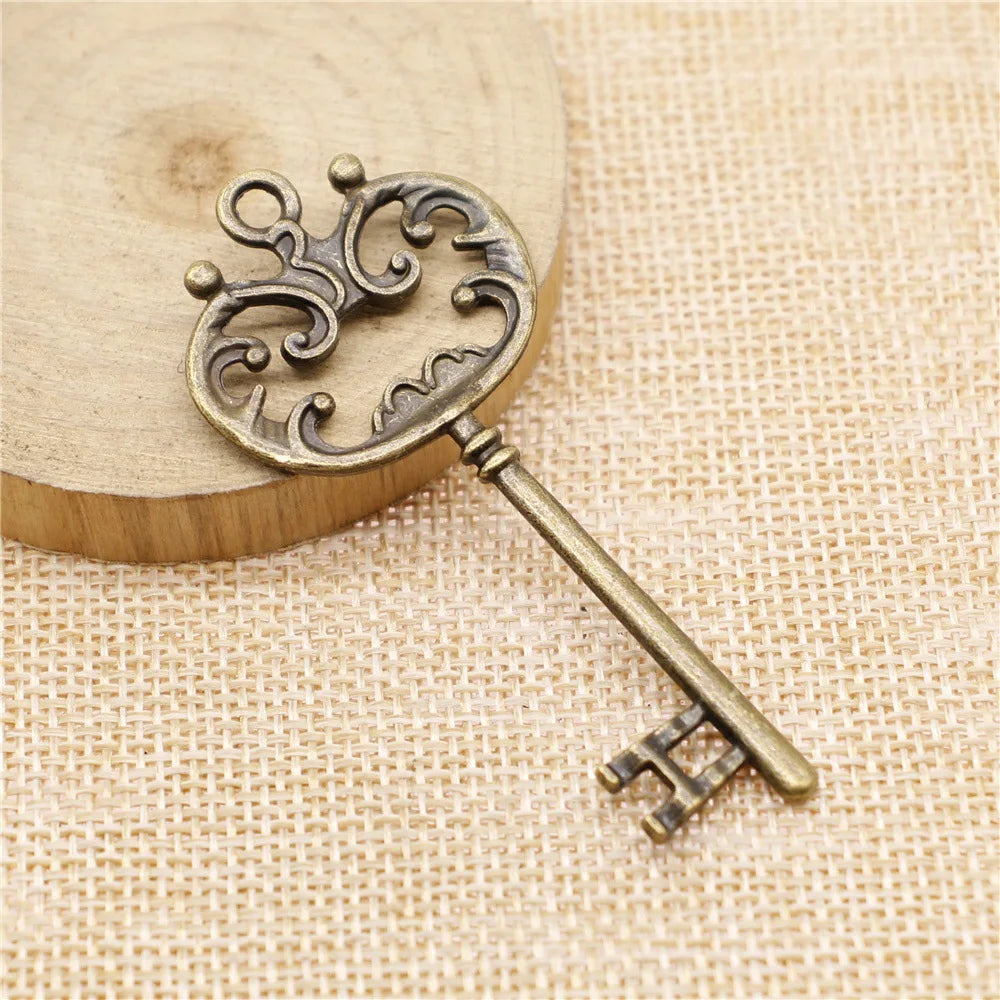 31x69mm 5.5g Multicolor Zinc Alloy Key Charm Pendant for DIY Necklace Bracelet Jewelry Making