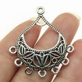 34x30mm 2.3g Antique Silver Zinc Alloy Earring Connector Charm Findings for DIY Dangle Earrings Making