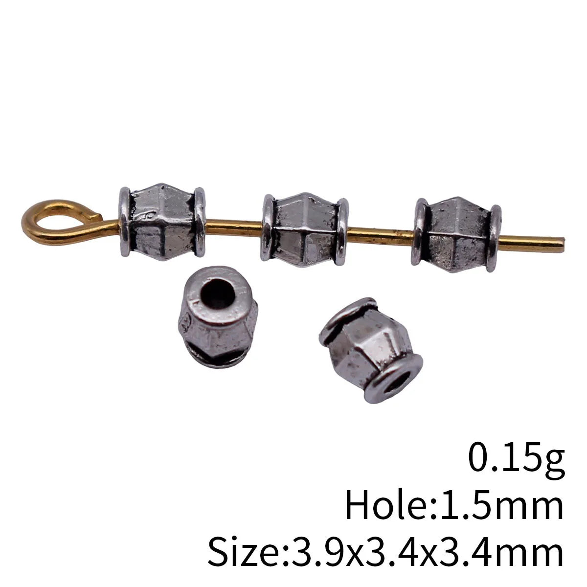 3.9x3.4x3.4mm 0.15g Antique Silver Zinc Alloy Faceted Spacer Beads for DIY Bracelet Necklace Making