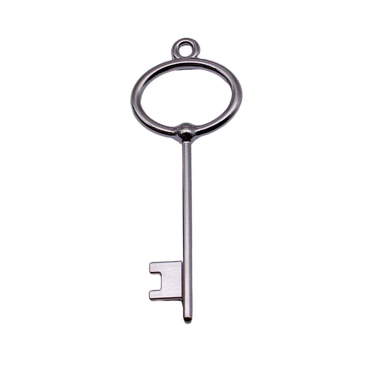 65x25mm 4.3g White K Tone Zinc Alloy Key Charm Pendant for DIY Necklace and Jewelry Making