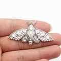 57x35mm 5.6g Antique Silver Zinc Alloy Moth Charm Pendant for DIY Gothic Necklace Jewelry Making