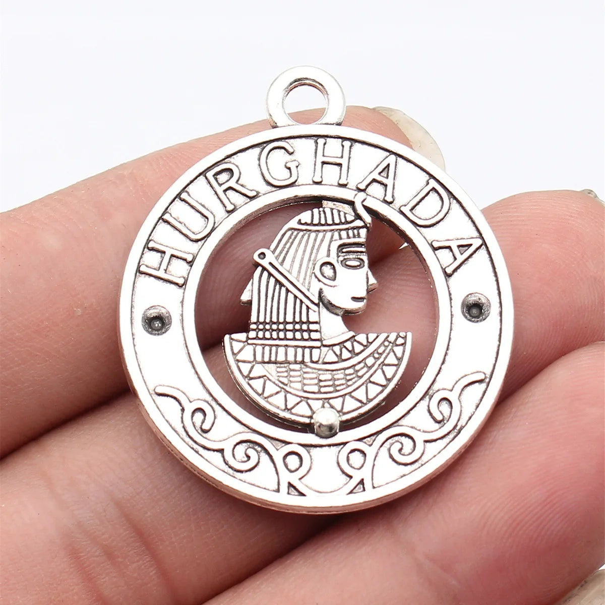 40x35mm 10.1g Multicolor Zinc Alloy Ancient Egyptian HURGHADA Souvenir Charm Pendant for DIY Jewelry