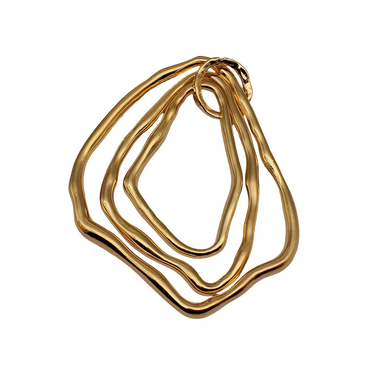 85x63mm 18.7g Bright Gold Zinc Alloy Three Layer Irregular Ring Charm Pendant for DIY Necklace Making