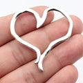 49x46mm 6.4g Antique Silver Zinc Alloy Hollow Heart Charm Pendant for DIY Necklace Bracelet Making