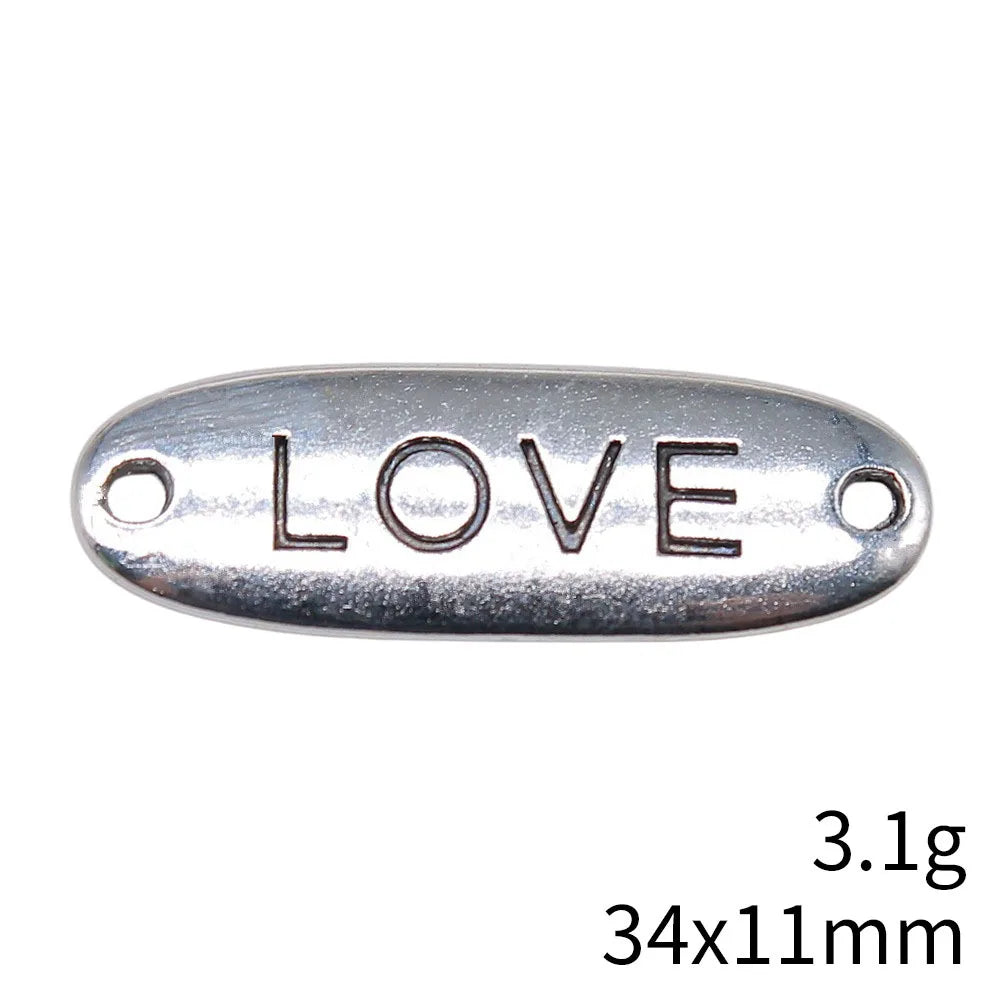 34x11mm 3.1g Multicolor Zinc Alloy LOVE Connector Charm for Bracelet Necklace DIY Jewelry Making