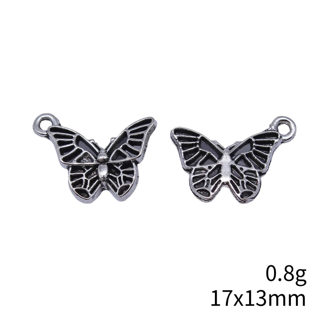 17x13mm 0.8g Antique Silver Zinc Alloy Butterfly Charm Pendant for DIY Necklace Bracelet Jewelry Making