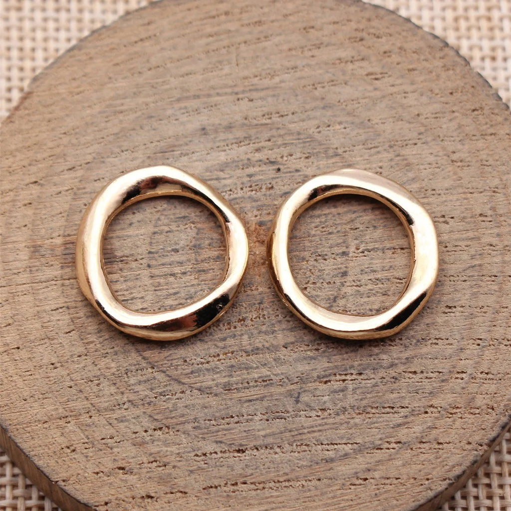 19x18mm 1.6g Multicolor Zinc Alloy Hammered Twisted Round Ring Connector Charm for DIY Jewelry Making