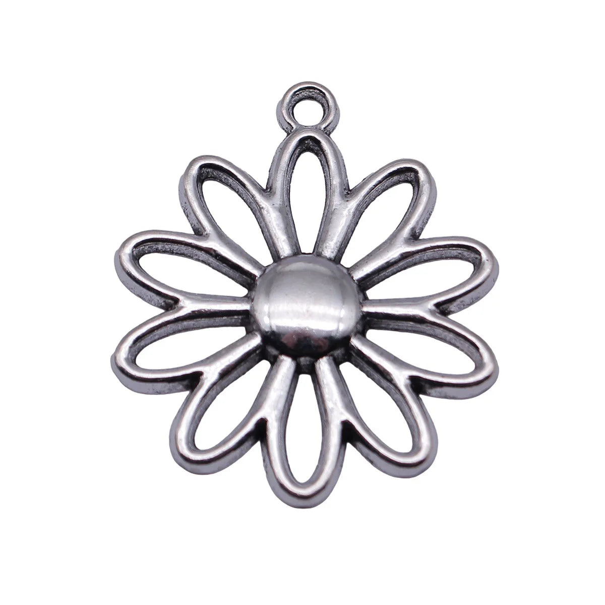 41x35mm 4.3g Antique Silver Zinc Alloy Hollow Flower Charm Pendant for DIY Necklace Earrings Jewelry