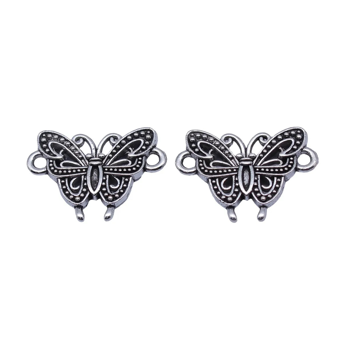 20x14mm 1.7g Antique Silver Zinc Alloy Butterfly Connector Charm for DIY Bracelet Earring Jewelry