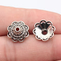 14x14x5.7mm 0.98g Antique Silver Zinc Alloy Flower Bead Cap Jewelry Findings for DIY Beaded Jewelry Making