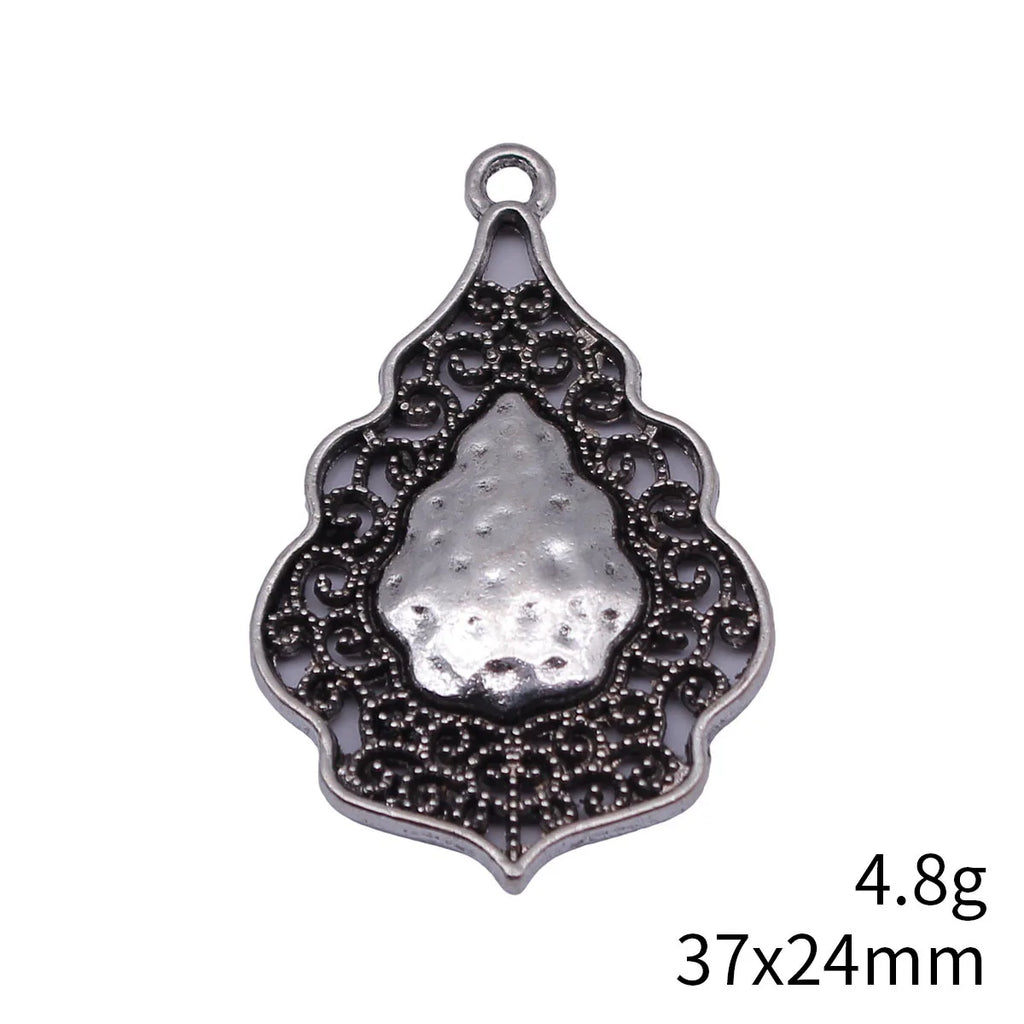37x24mm 4.8g Multicolor Zinc Alloy Hollow Leaf Charm Pendant for DIY Necklace and Bracelet Jewelry Making