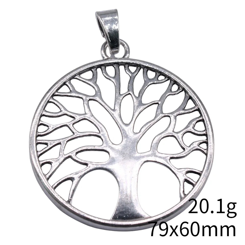 79x60mm 20.1g Antique Silver Zinc Alloy Tree of Life Charm Pendant for DIY Necklace Jewelry Making
