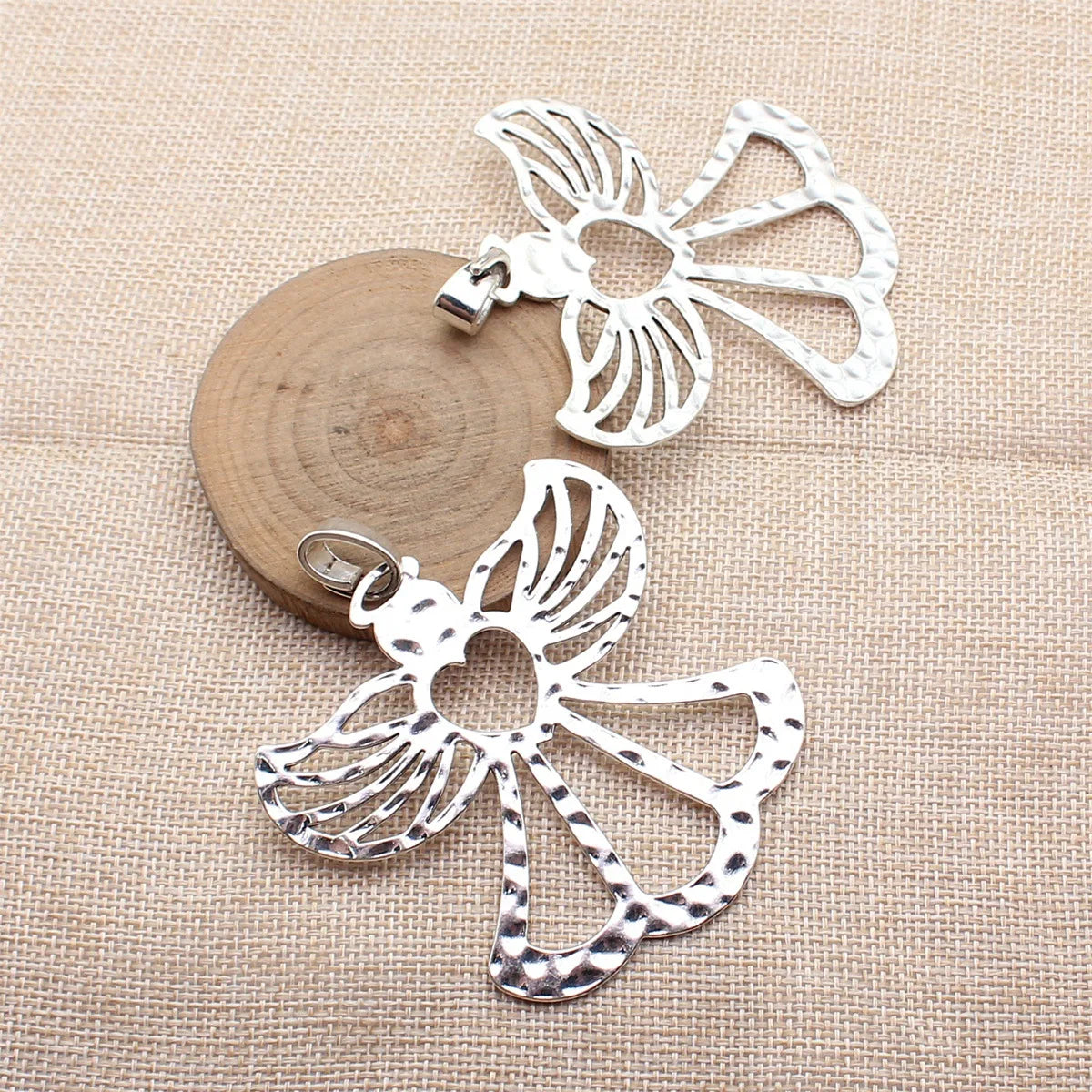 82x71mm 18.7g Antique Silver Zinc Alloy Hollow Heart Angel Charm Pendant for DIY Necklace Bracelet Making