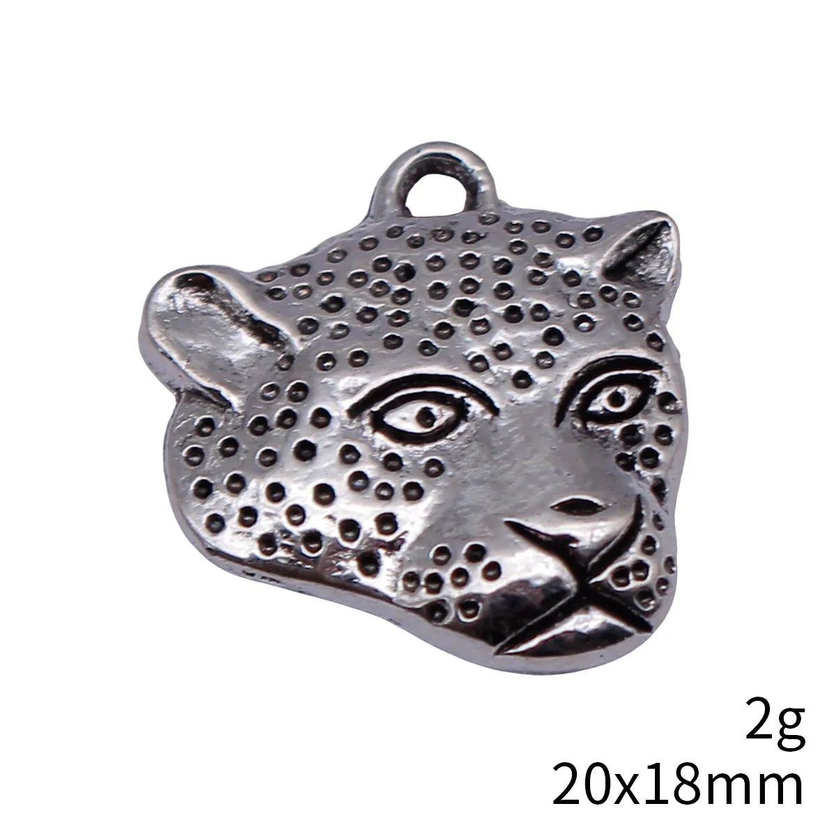20x18mm 2g Antique Silver Zinc Alloy Leopard Head Charm Pendant for DIY Necklace Bracelet Making