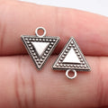 16x14mm 1.3g Multicolor Zinc Alloy Textured Inverted Triangle Cone Double Sided Charm Pendant for DIY Jewelry