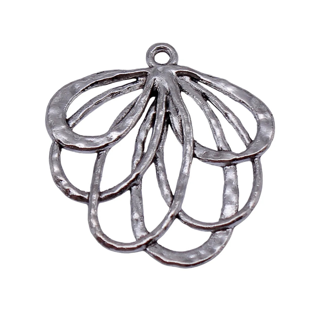 26x25mm 2g Antique Silver Zinc Alloy Openwork Geometric Hollow Earring Charms for DIY Earrings Making