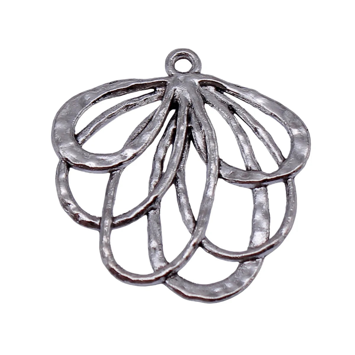 26x25mm 2g Antique Silver Zinc Alloy Openwork Geometric Hollow Earring Charms for DIY Earrings Making