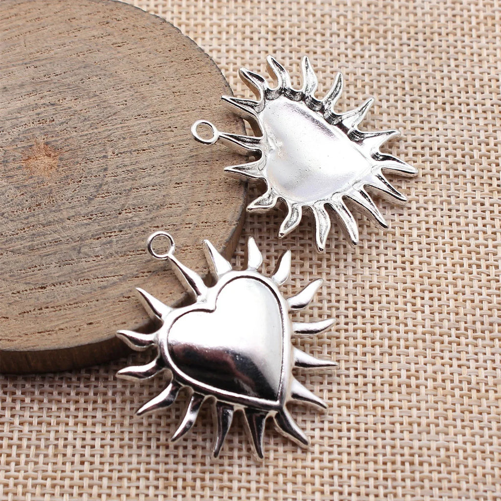 40x37mm 7.7g Antique Silver Zinc Alloy Barbed Heart Charm Pendant for DIY Necklace Bracelet Making