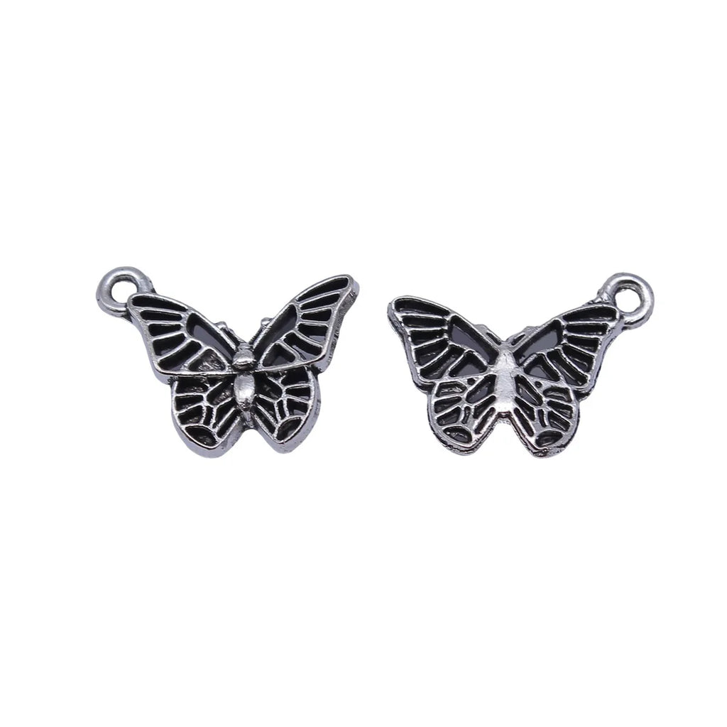 17x13mm 0.8g Antique Silver Zinc Alloy Butterfly Charm Pendant for DIY Necklace Bracelet Jewelry Making