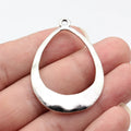50x35mm 3.9g Multicolor Zinc Alloy Hollow Hammered Teardrop Earring Charms for DIY Earrings Making