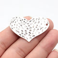 47x31mm 5.3g Multicolor Zinc Alloy Hammered Curved Heart Connector Charm for DIY Earrings Jewelry