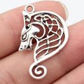 34x22mm 3g Antique Silver Zinc Alloy Hollow Celtic Knot Horse Head Charm Pendant for DIY Necklace