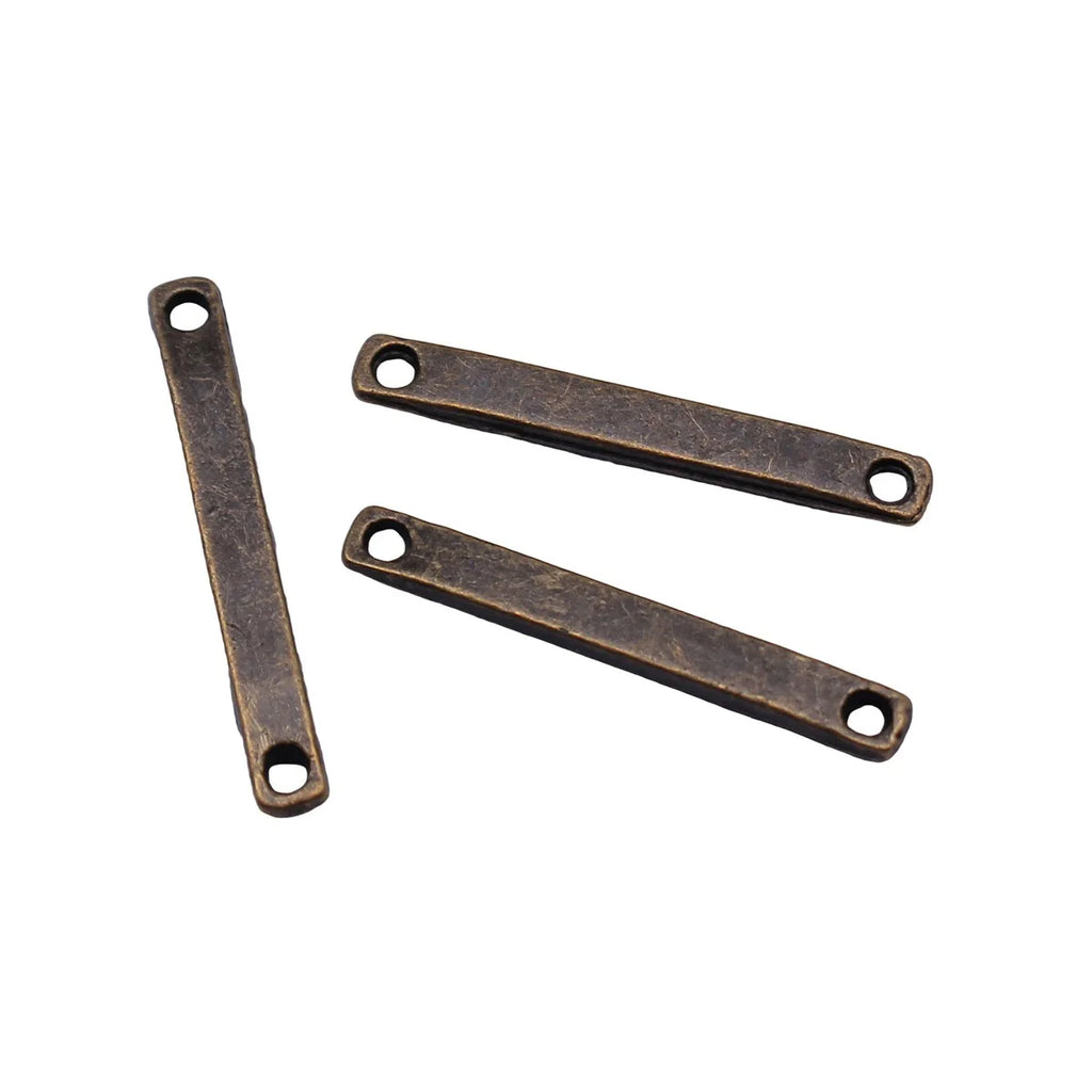 26x3.3x2mm 0.91g Antique Bronze Zinc Alloy Long Bar Connector Charm for DIY Bracelet Necklace Making