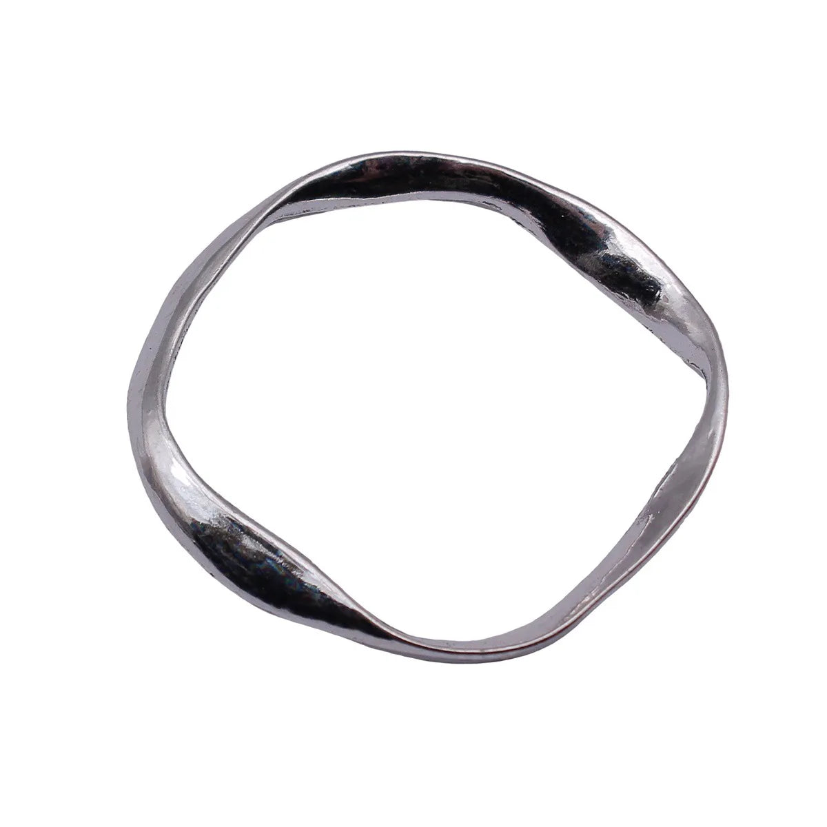 39x38mm 3.9g Antique Silver Tone Zinc Alloy Twisted Irregular Round Ring Charm Pendant for DIY Jewelry