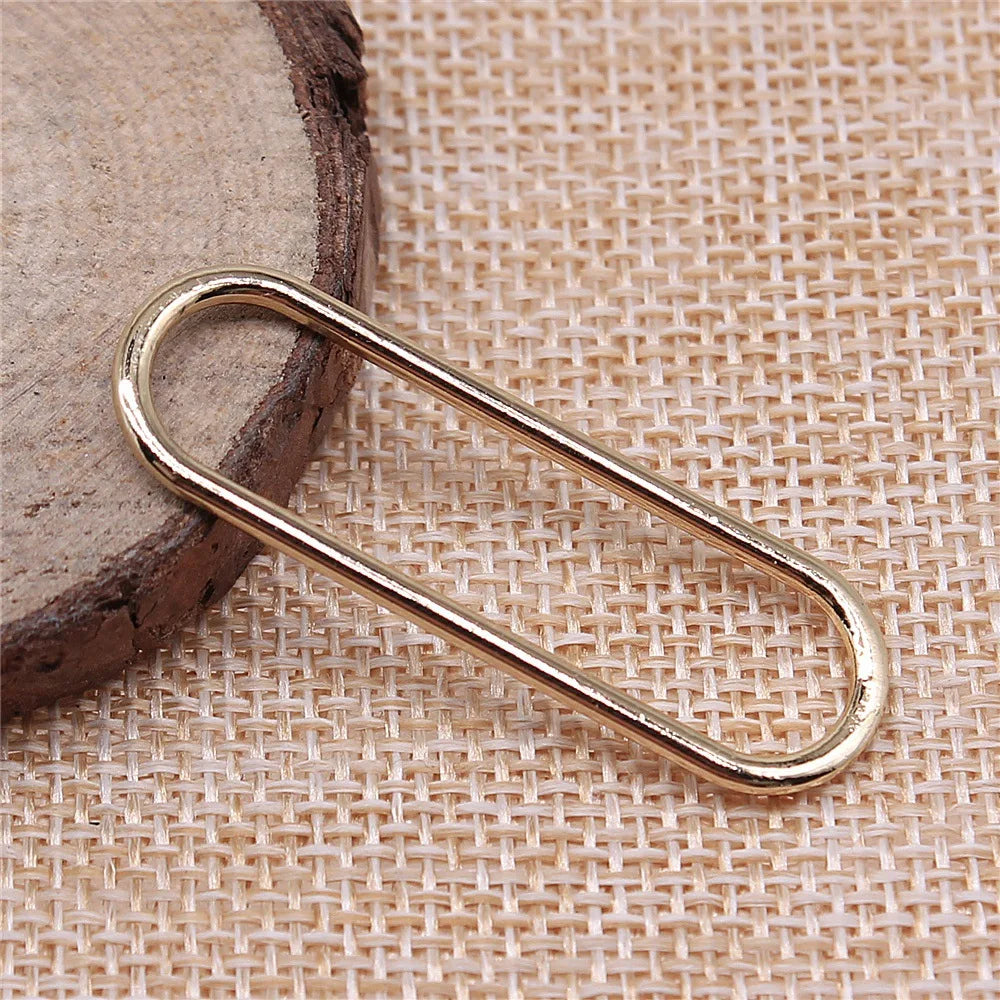 14x45mm 2.2g KC Gold Zinc Alloy Oval Ring Charm Pendant for DIY Necklace Bracelet Jewelry Making