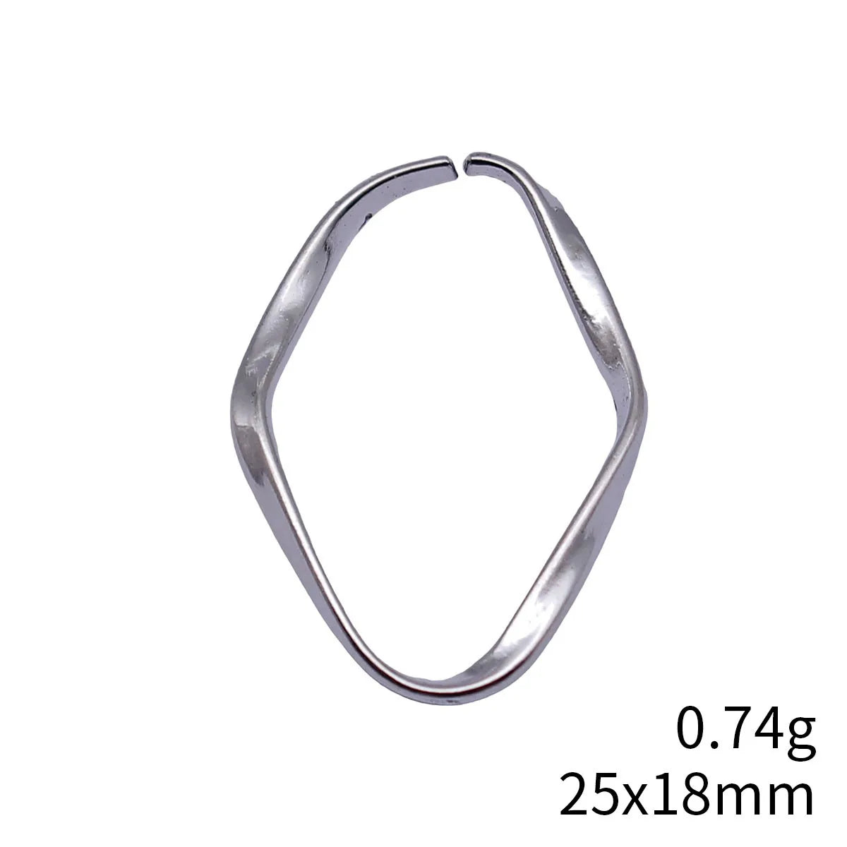 25x18mm 0.74g Multicolor Zinc Alloy Twisted Irregular Oval Ring Charm Pendant for DIY Jewelry