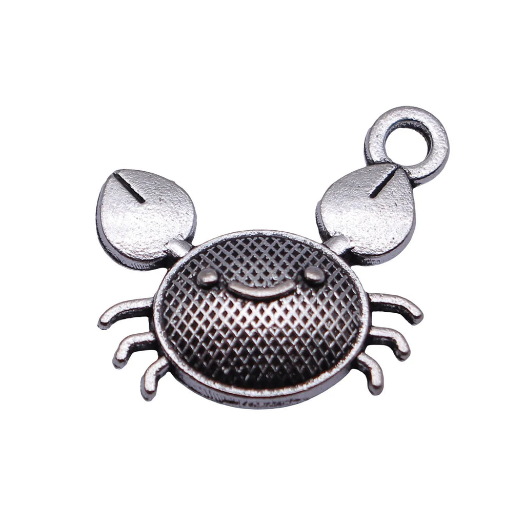19x16mm 1.4g Antique Silver Zinc Alloy Crab charm pendant for DIY vintage bracelet necklace making