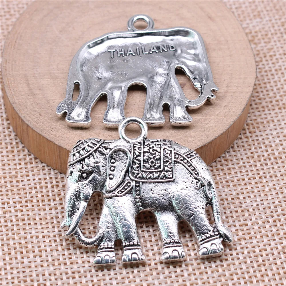 37x34mm 6.7g Multicolor Zinc Alloy Thai Elephant Charm Pendant for DIY Bracelet Necklace Making