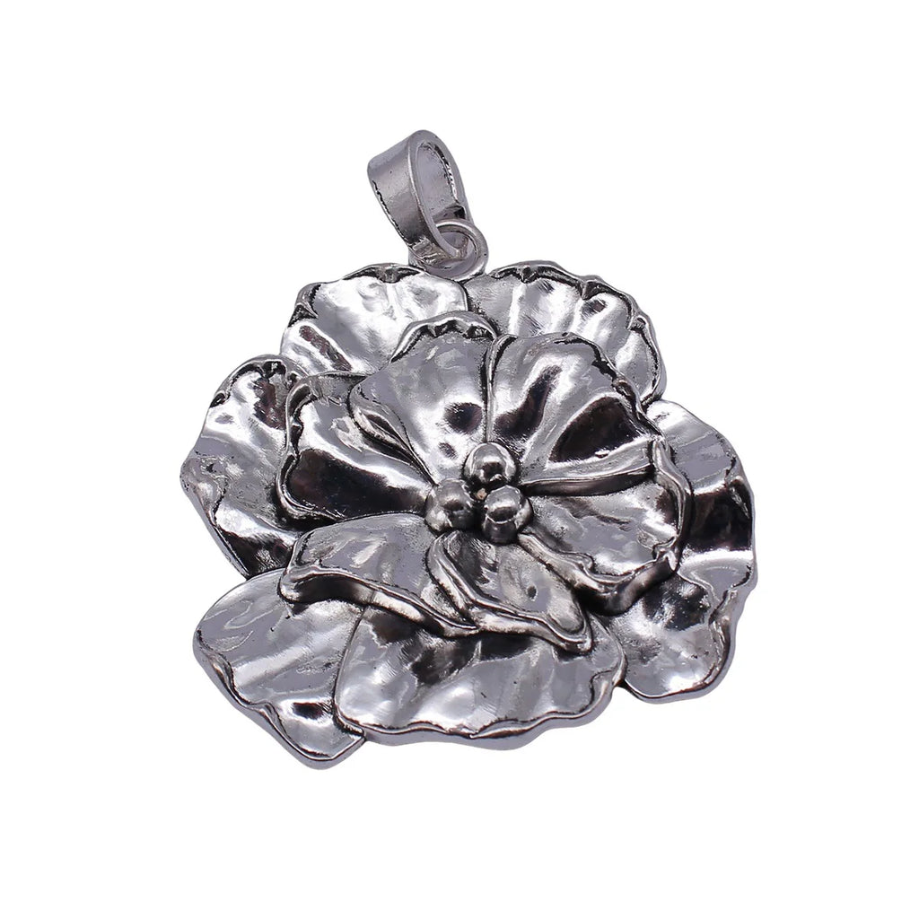 76x60mm 30g Antique Silver Zinc Alloy Large Flower Charm Pendant for DIY Statement Necklace Making